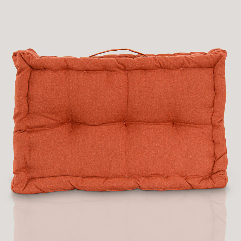 Coussin dossier 'Holy' en coton terracotta 40x60x10-20cm - L'Incroyable