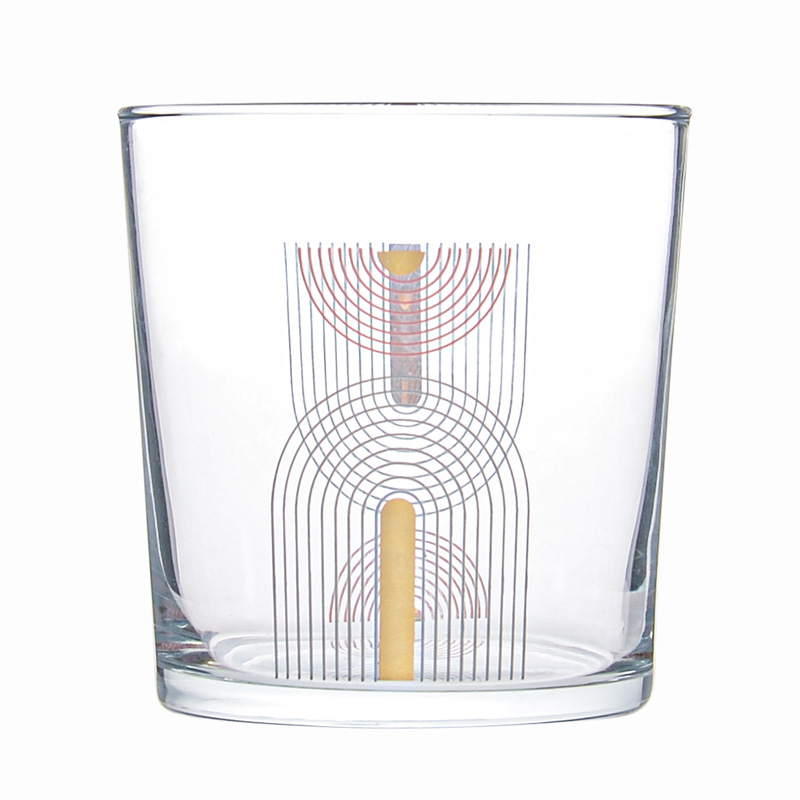 Verre de table gris et or 