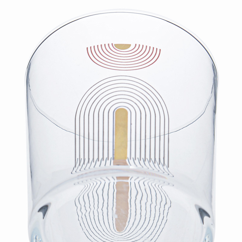 Verre de table gris et or 