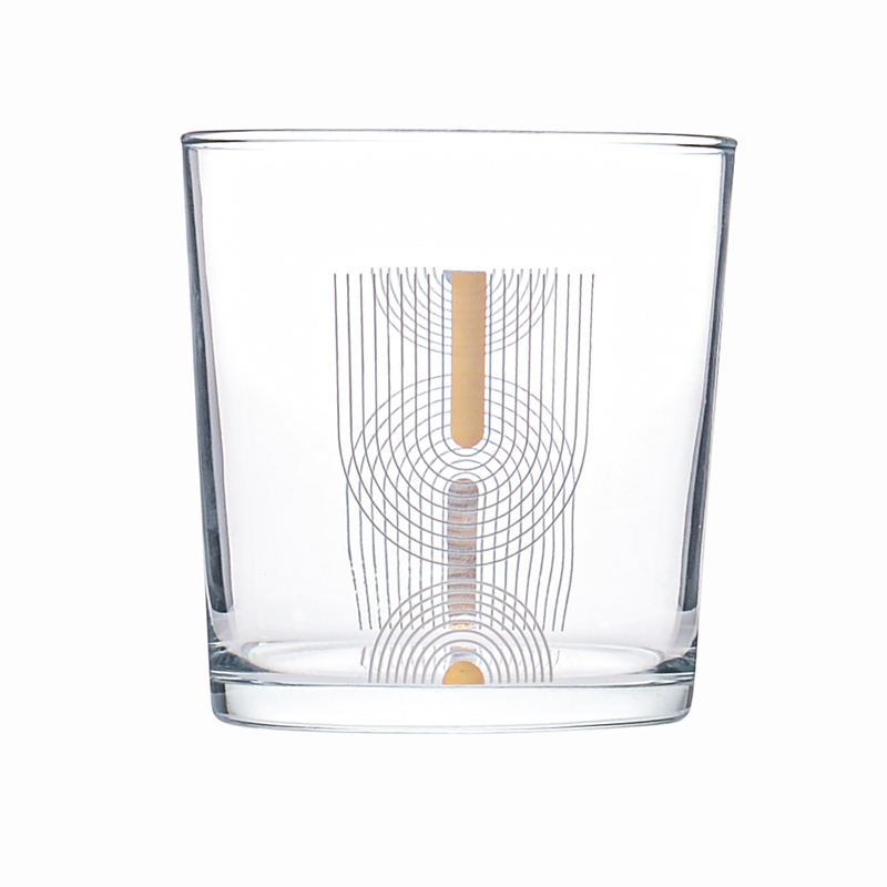 Verre de table gris et or 