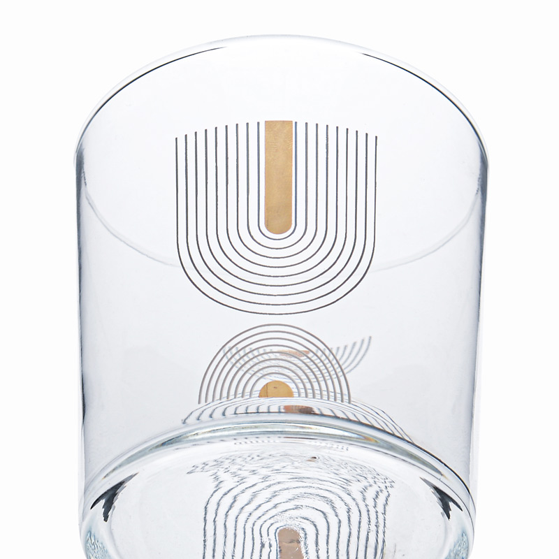 Verre de table gris et or 