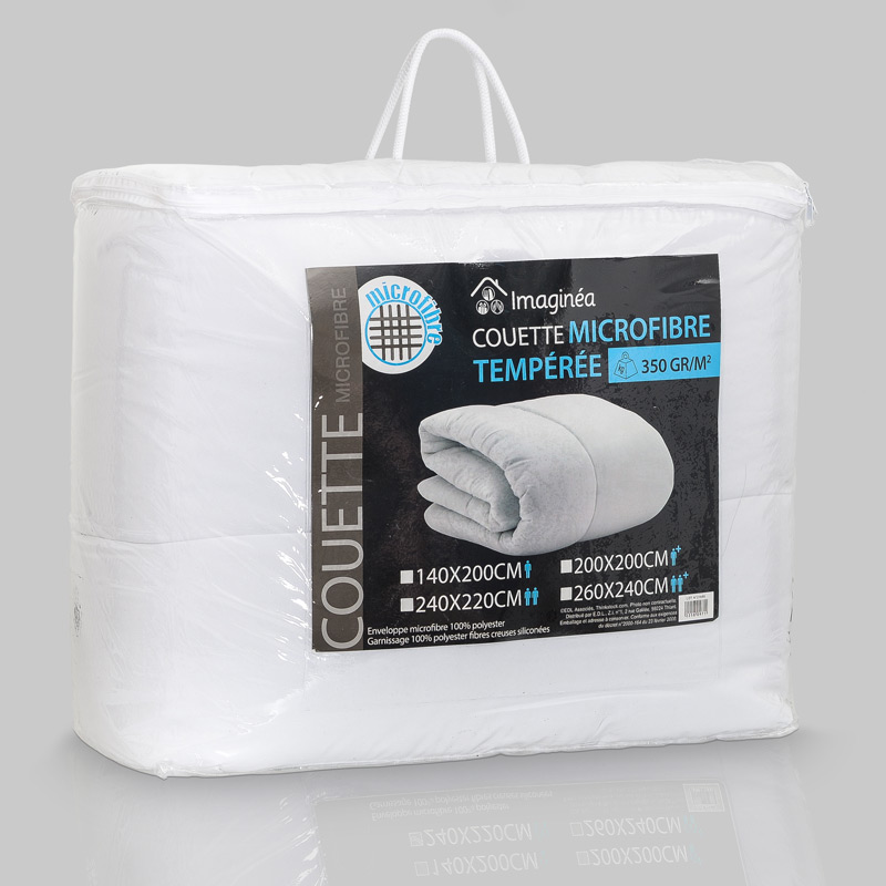 Couette microfibre 350gr/m² blanche
