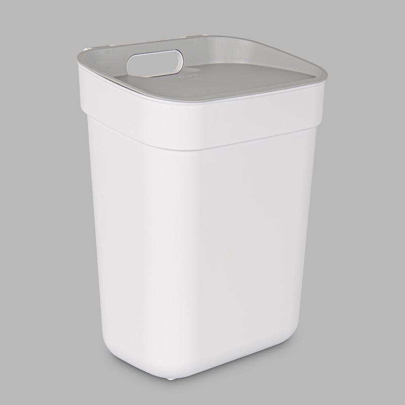 Poubelle de tri 10L blanc blanc en plastique recycle - L'Incroyable