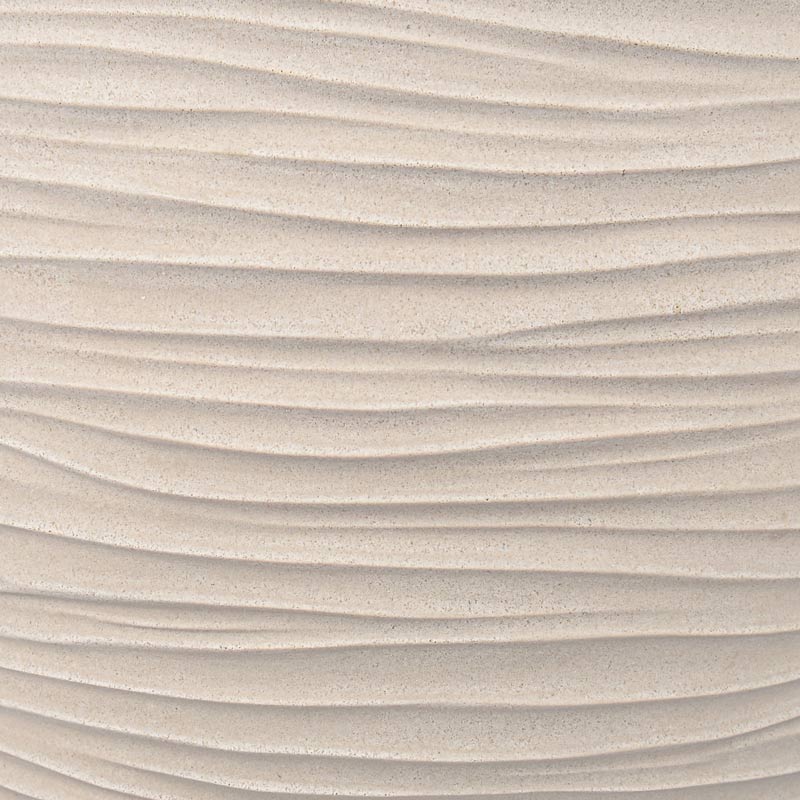 Pot rond 'Wave' couleur sable