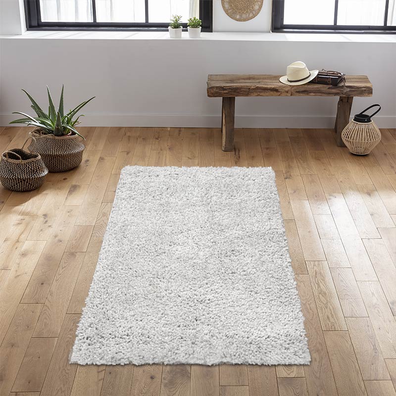 Tapis uni 'Frigg' gris clair