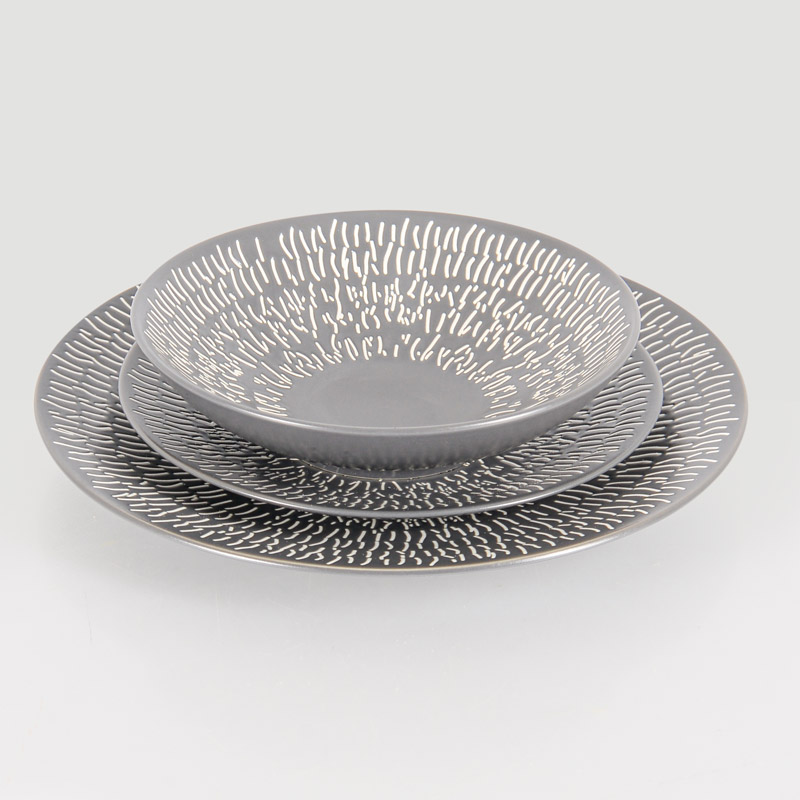 Assiette creuse 'Cedille' grise