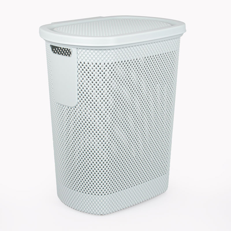 Coffre à linge 'Nickel' vert avec couvercle 
