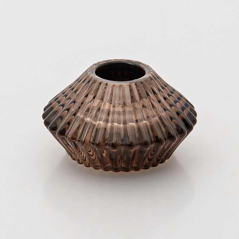 Porte bougie en verre marron