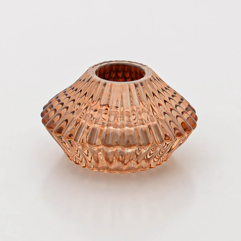 Porte bougie en verre couleur cuivre