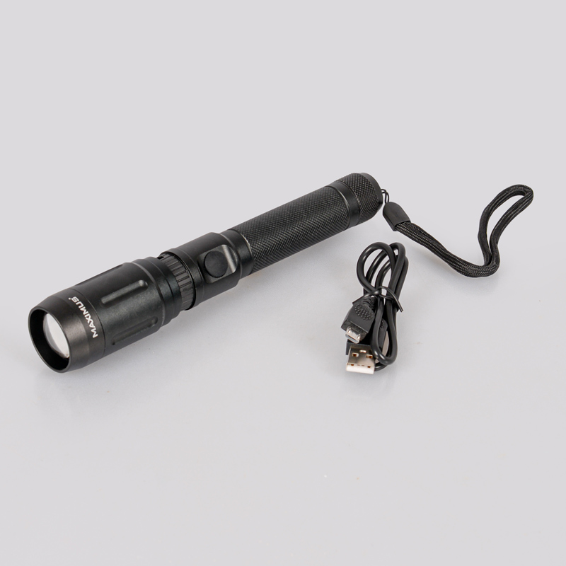 Lampe torche USB 5W led noir noir - L'Incroyable