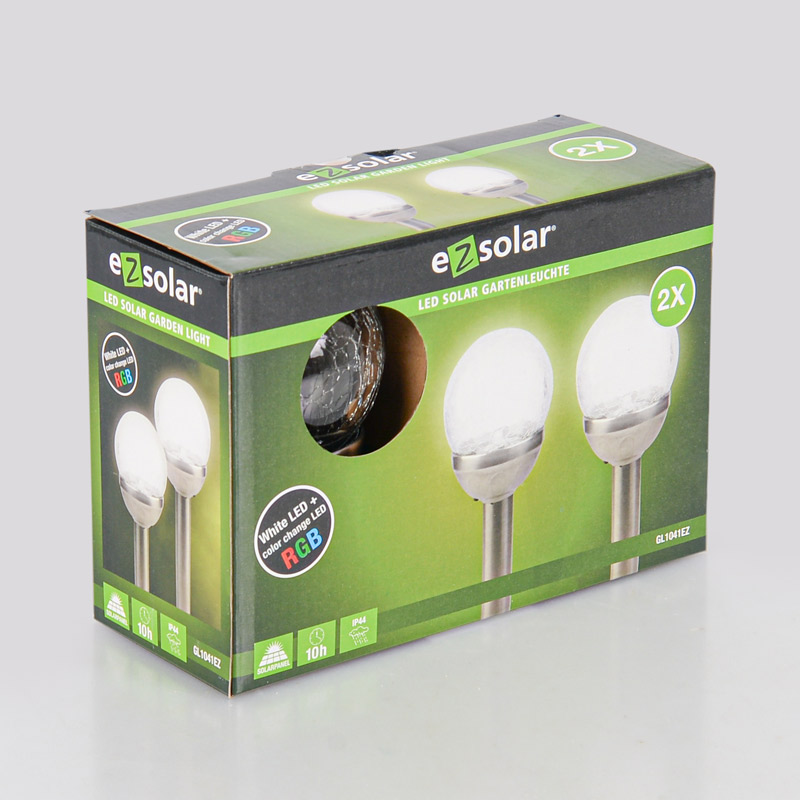 2 Lampes solaires led effet craquelé
