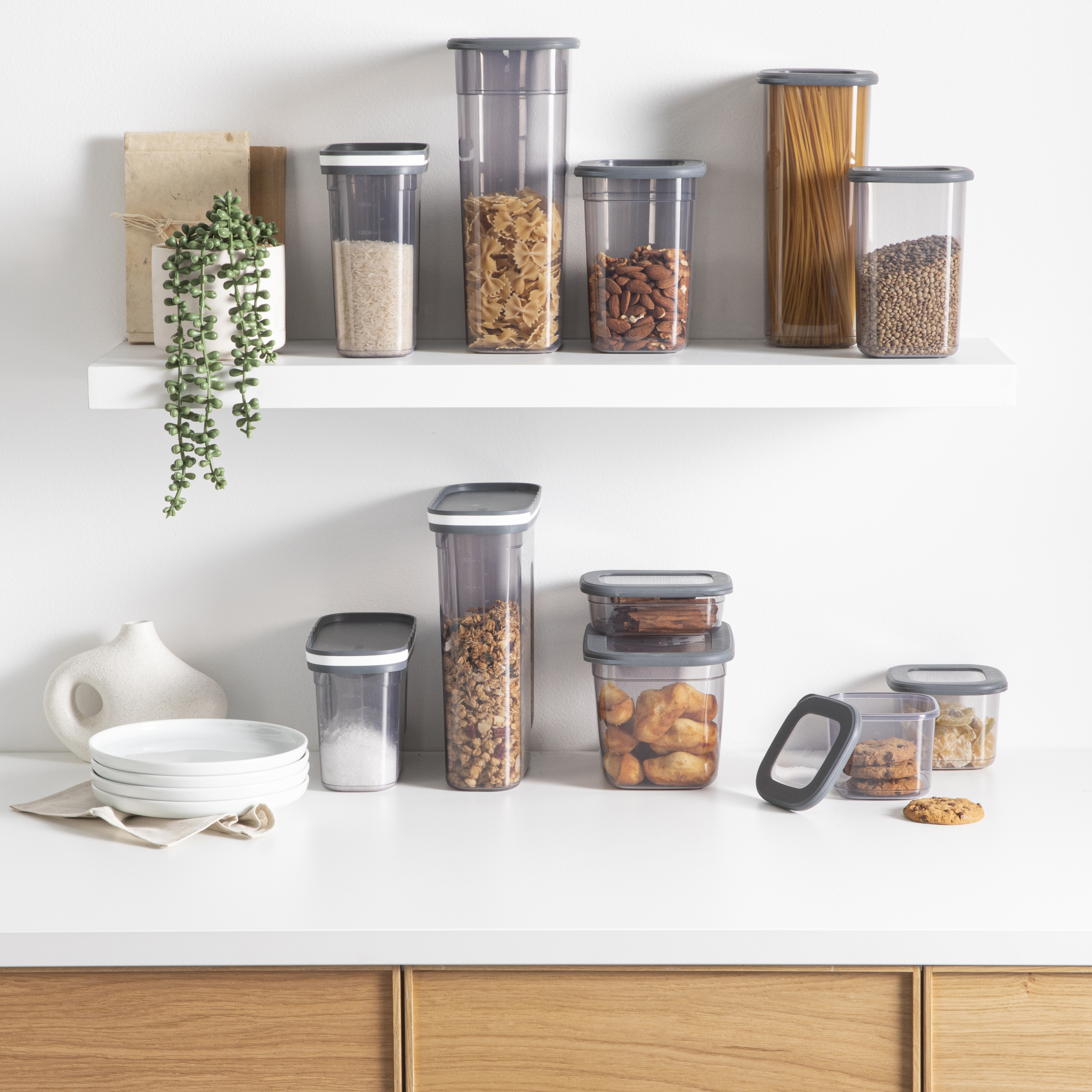 Boite alimentaire 'Smocky' gris fumé