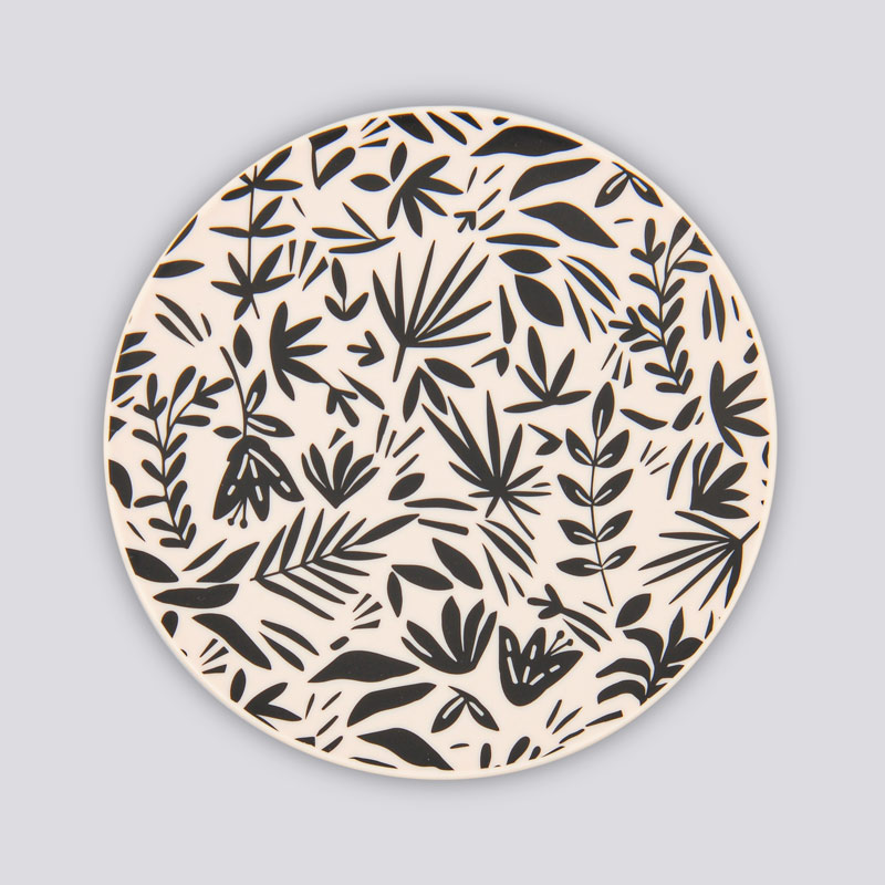 Assiette 'Sunny Time' noire et blanche