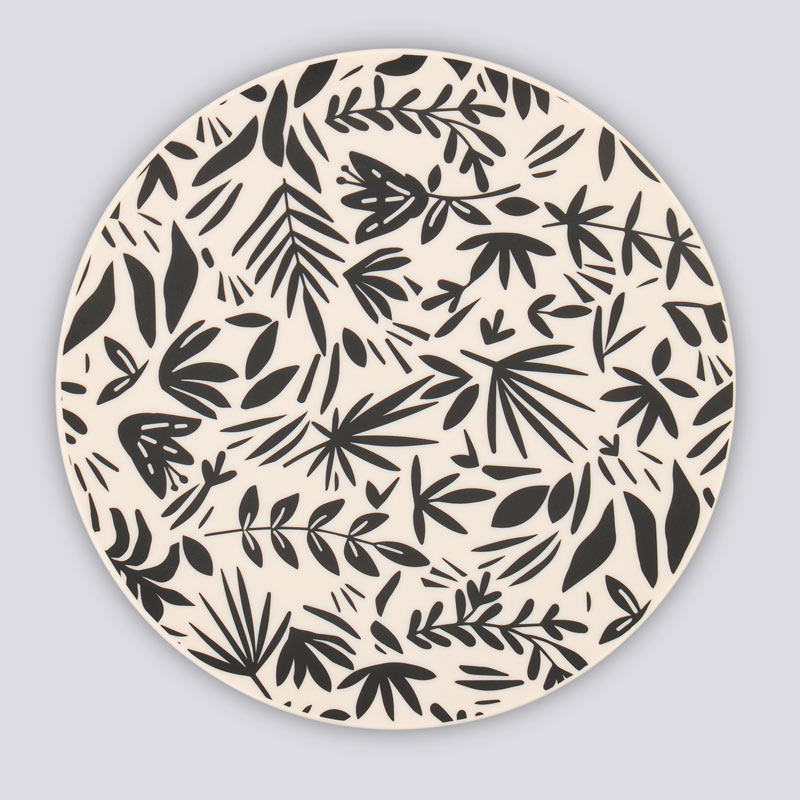 Assiette 'Sunny Time' noire et blanche
