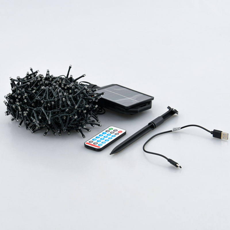 Guirlande solaire lumineuse à LED blanc chaud