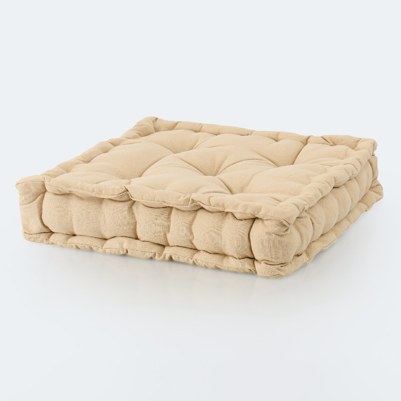 Coussin de sol 'Holy' en coton beige