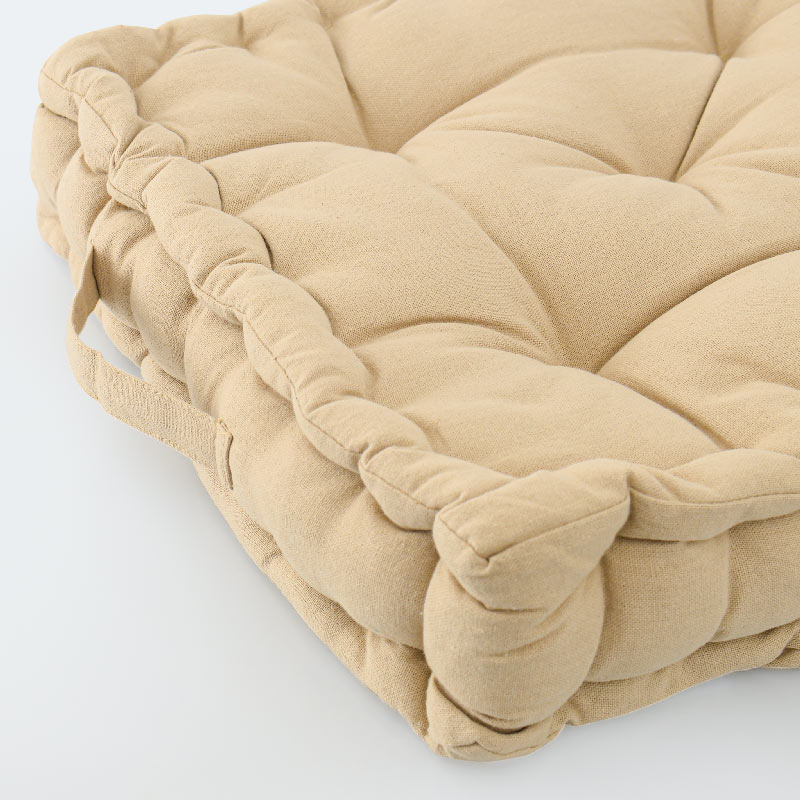 Coussin de sol 'Holy' en coton beige