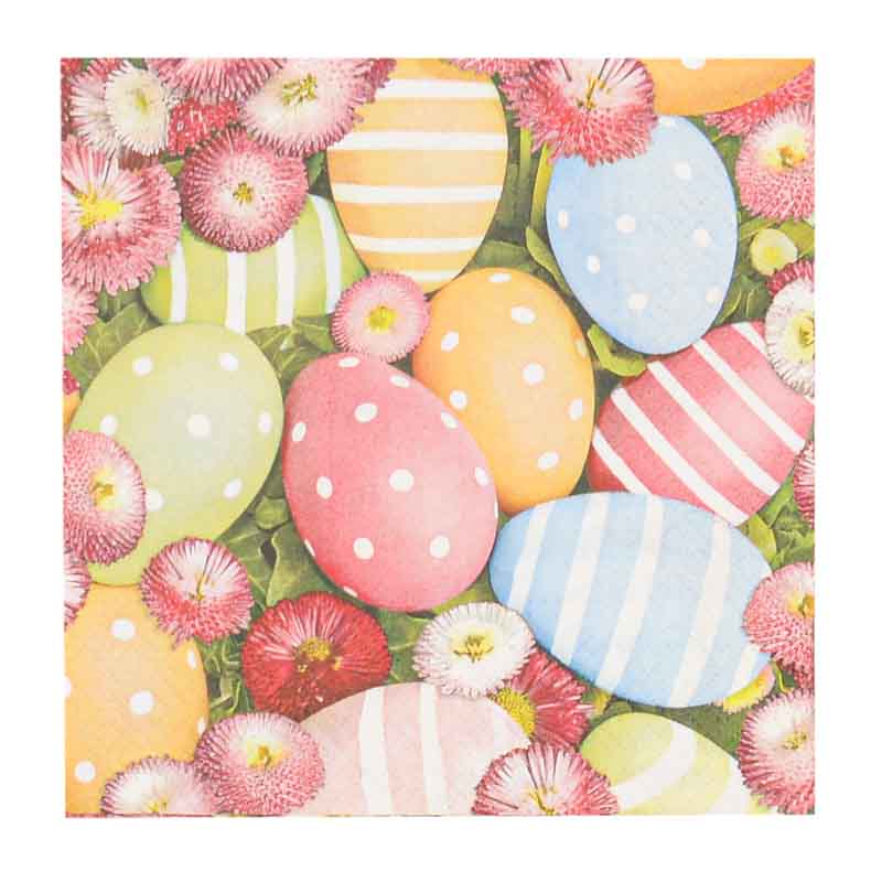 20 serviettes 'Oeufs et fleurs'