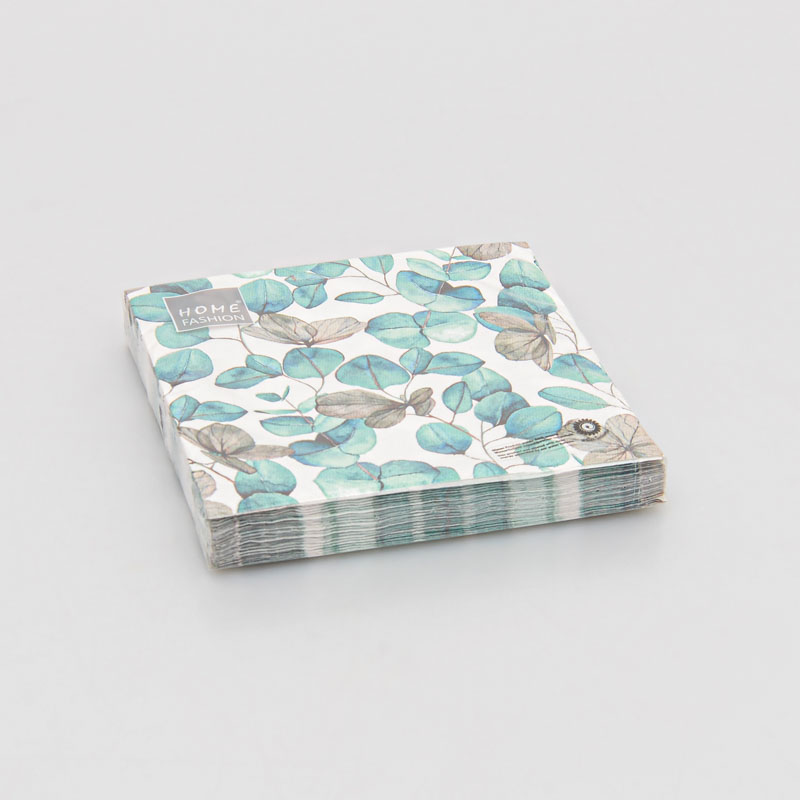 20 serviettes 'Eucalyptus' blanc vert