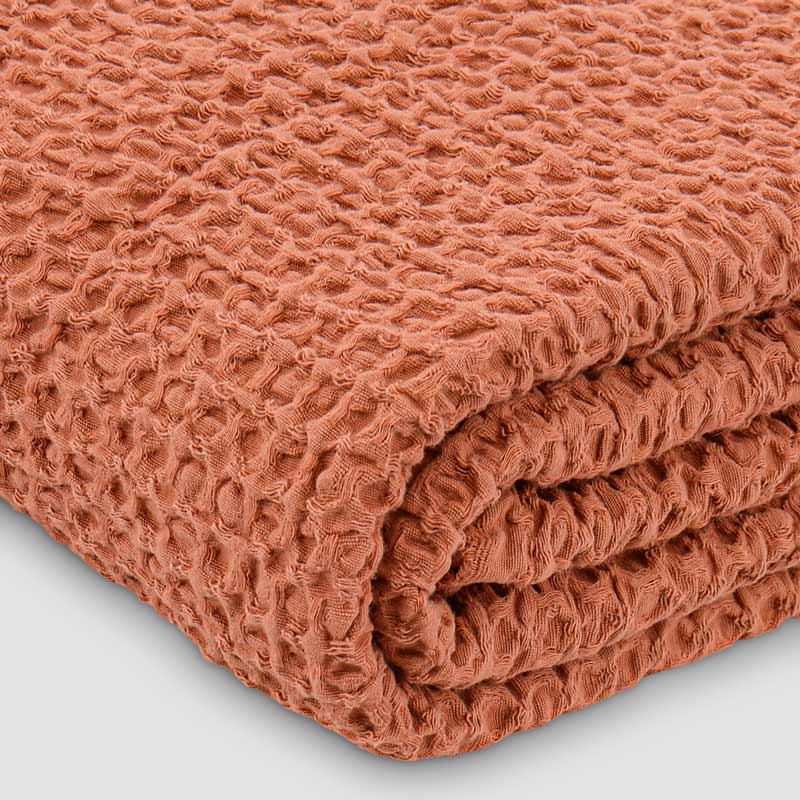 Plaid avec franges 'Maelia' terracotta