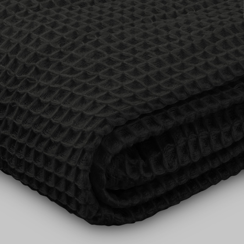 Plaid à franges 'Noa' noir