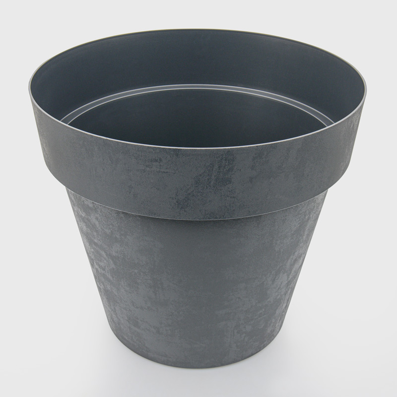 Pot rond 'Like' gris anthracite