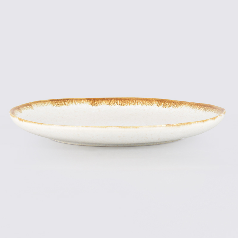 Assiette plate réactive 'Roma' beige