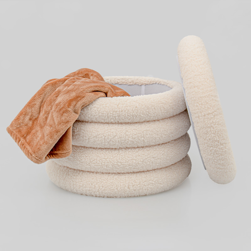 Pouf coffre 'Fluffly' couleur écru 