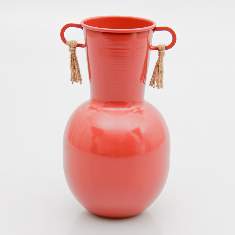 Vase décoratif 'Bamako' avec pompons et anses
