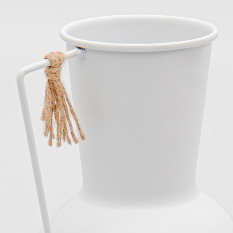 Vase décoratif 'Bamako' avec pompons et anse