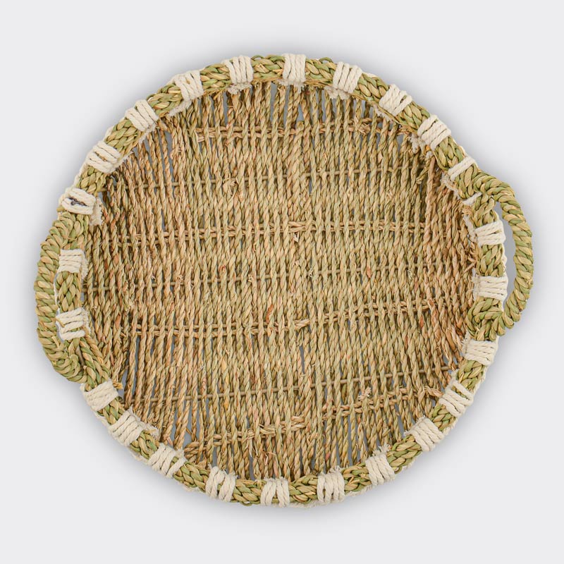 Corbeille décorative blanche et beige 