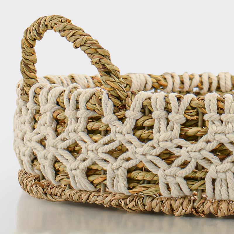 Corbeille décorative blanche et beige 