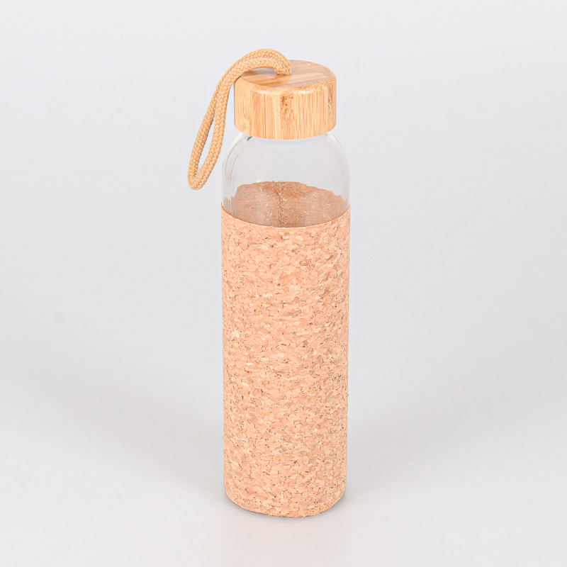 Gourde verre avec couvercle en bambou