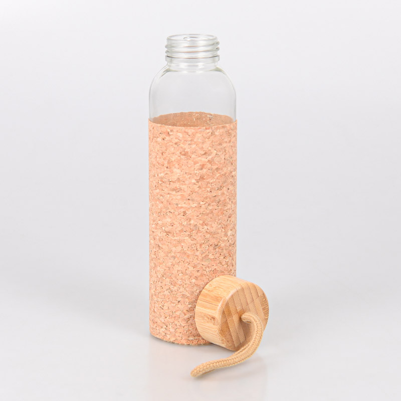 Gourde verre avec couvercle en bambou