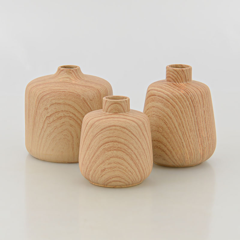 Vase en céramique 'Woodlike' marron