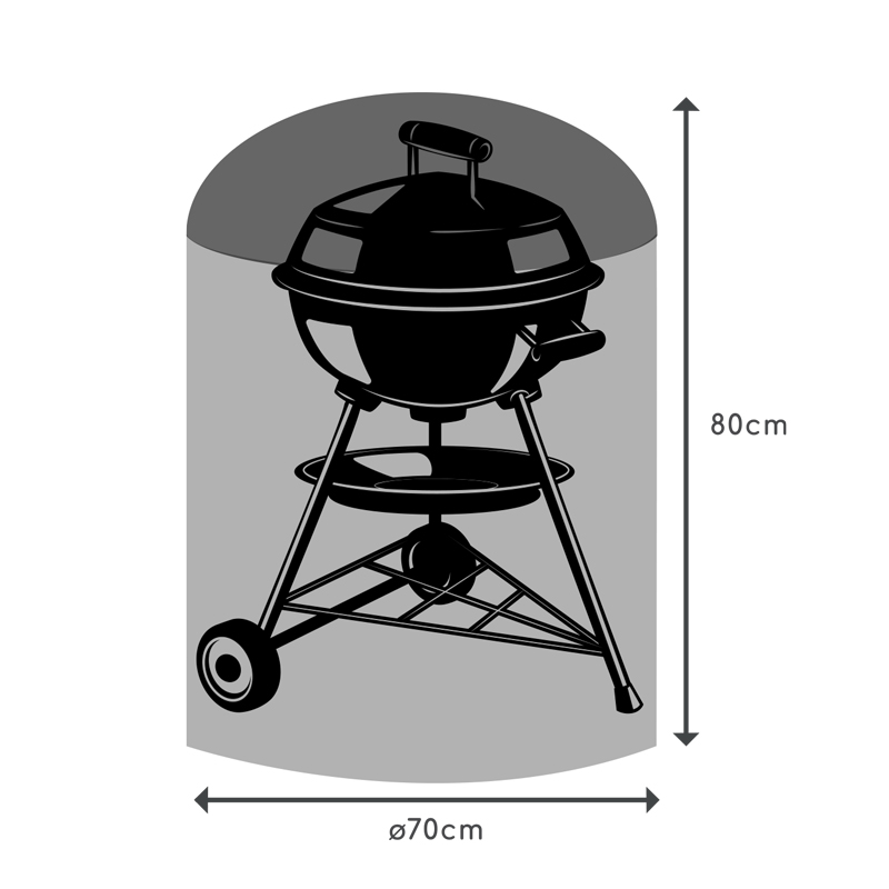 Housse de protection pour barbecue rond grise