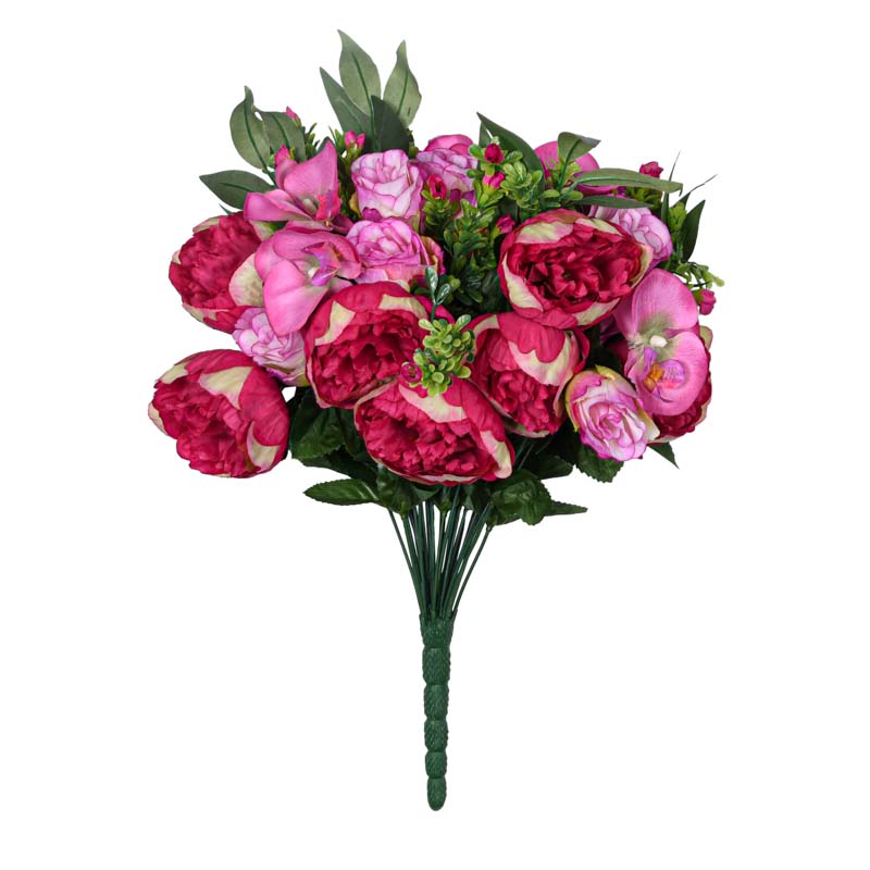 Bouquet de pivoines, orchidées, roses