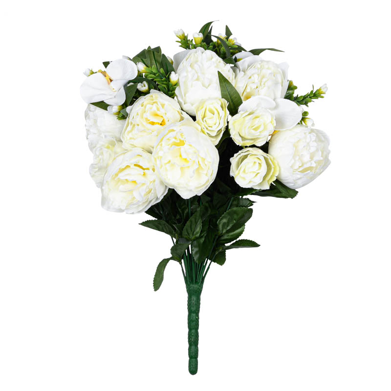 Bouquet de pivoines, orchidées, roses