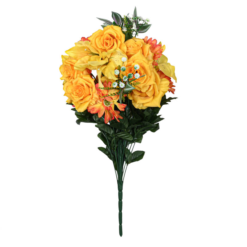 Bouquet de lys tigrés, gerberas, roses