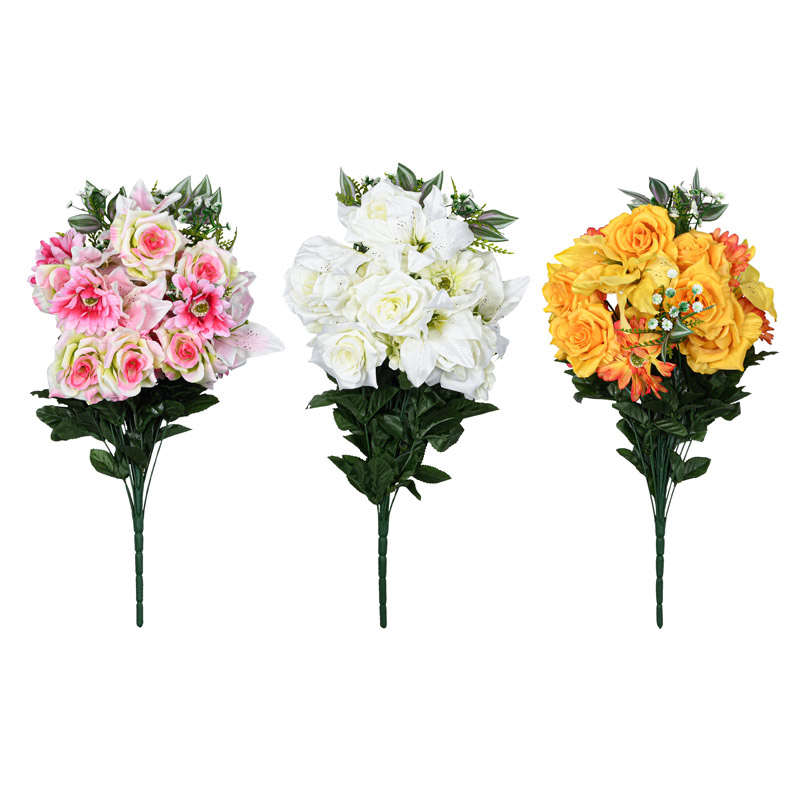 Bouquet de lys tigrés, gerberas, roses