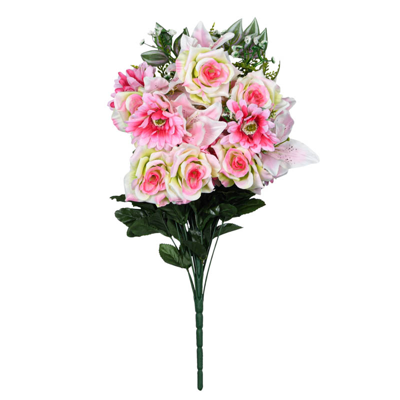 Bouquet de lys tigrés, gerberas, roses