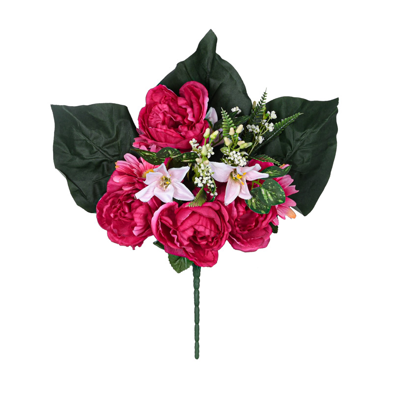 Bouquet de roses, gerberas, lys