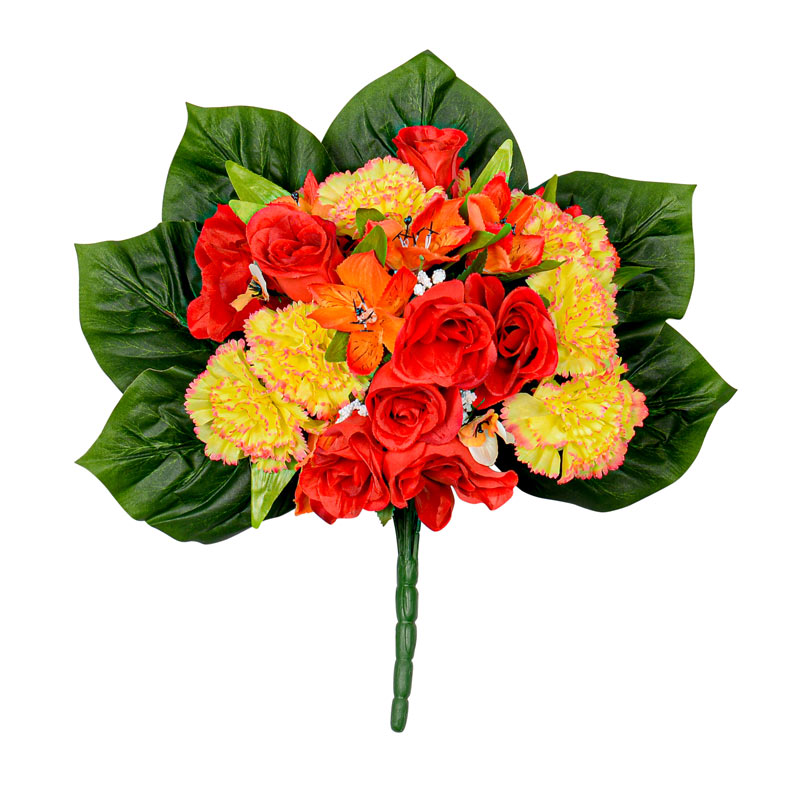 Bouquet de roses, amaryllis et oeillets