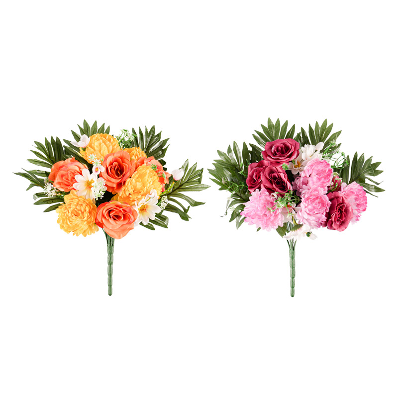 Bouquet de roses et chrysanthèmes