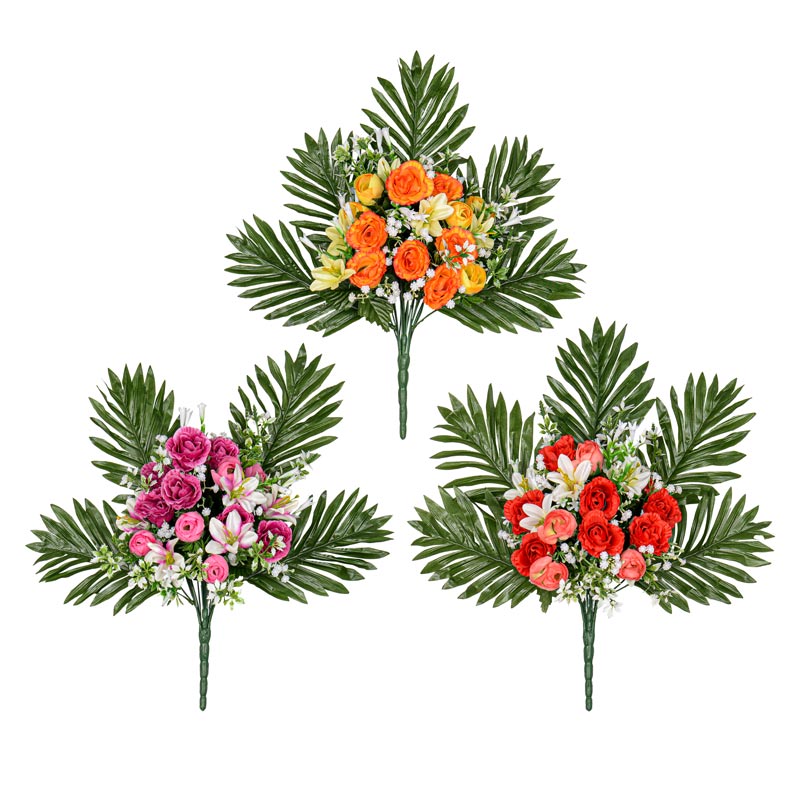 Bouquet de roses, boutons de rose, lys tigre