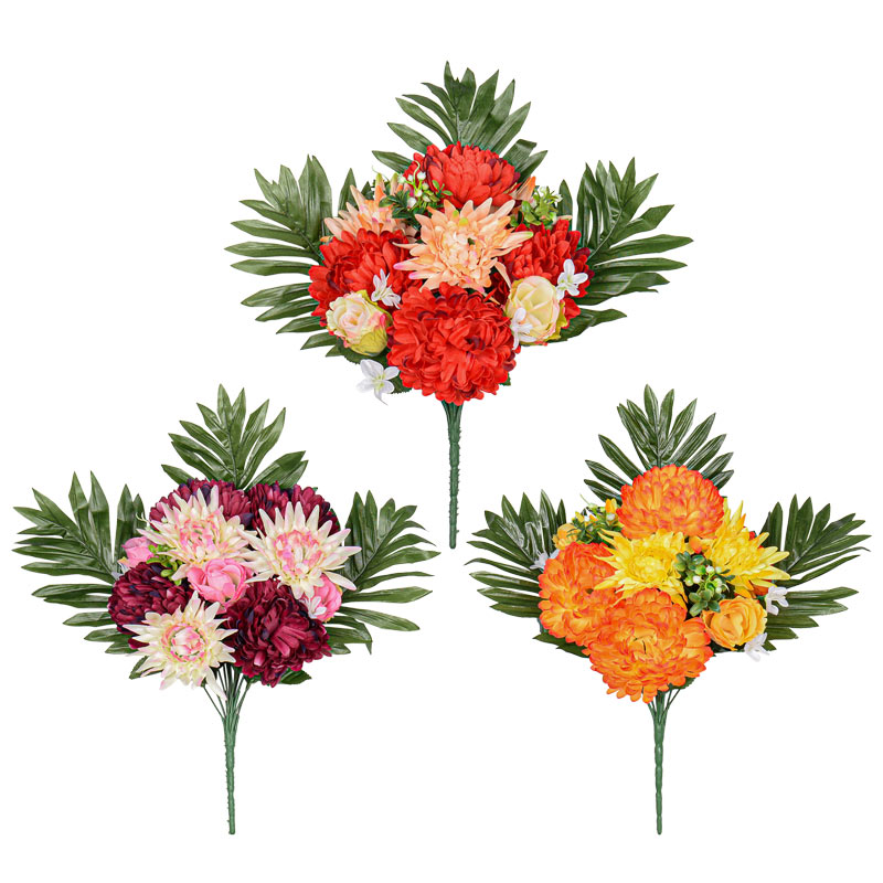 Bouquet de chrysanthèmes, gerberas et roses