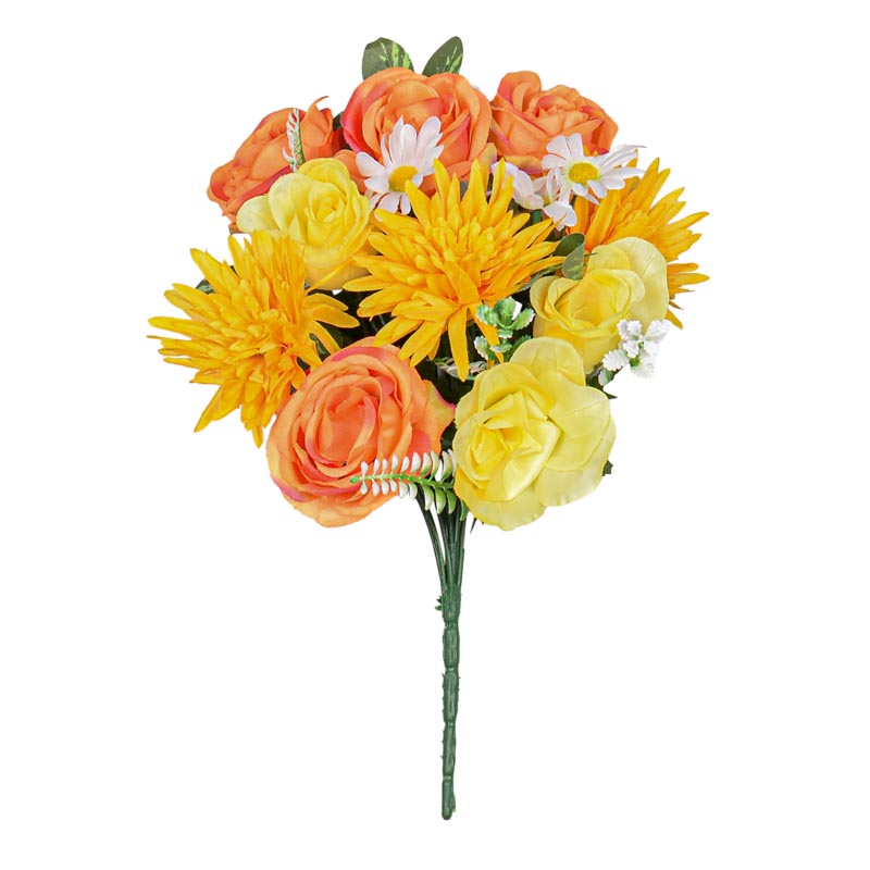 Bouquet de roses et de chrysanthèmes