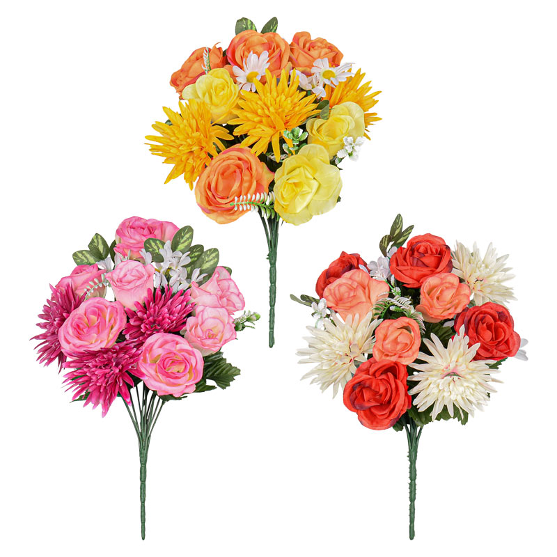 Bouquet de roses et de chrysanthèmes