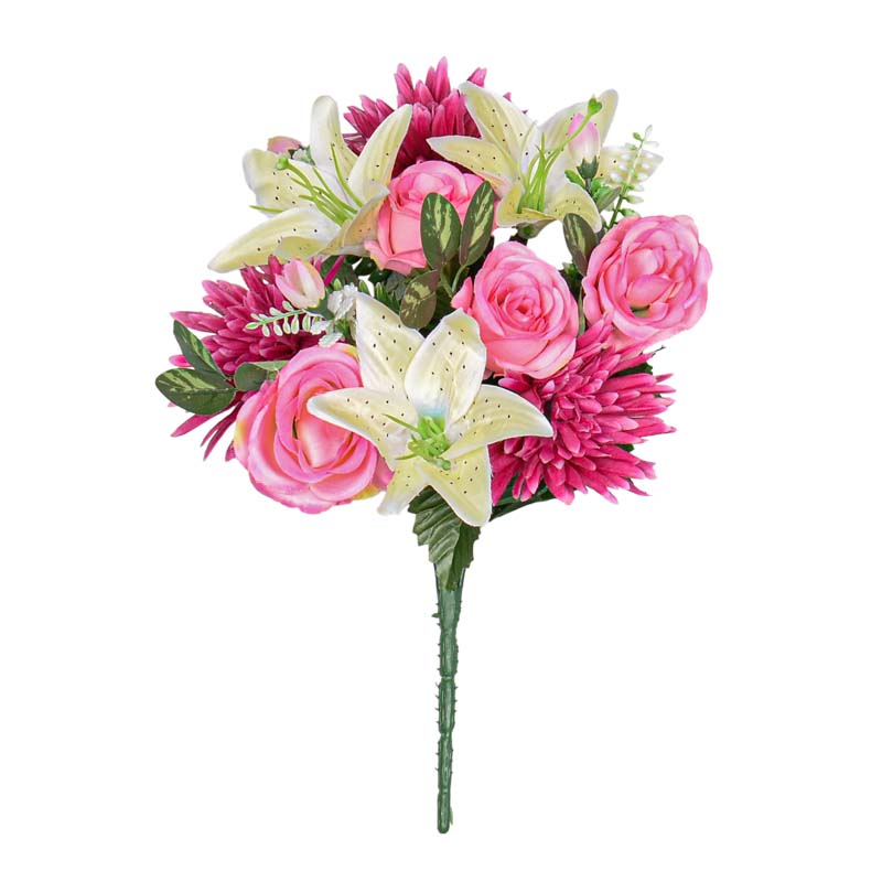 Bouquet de chrysanthèmes et lys
