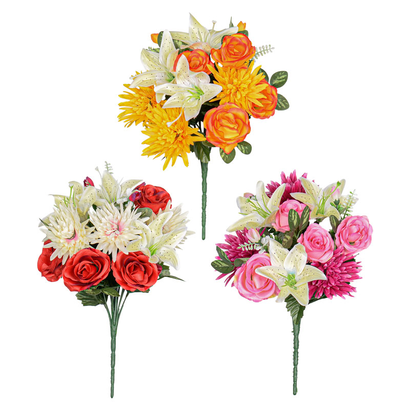 Bouquet de chrysanthèmes et lys
